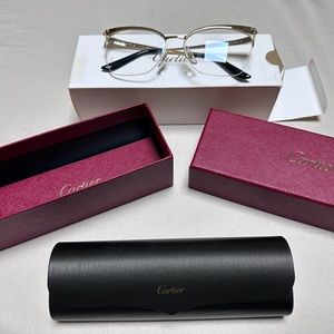 Gold Frame clear lens Cartier glasses